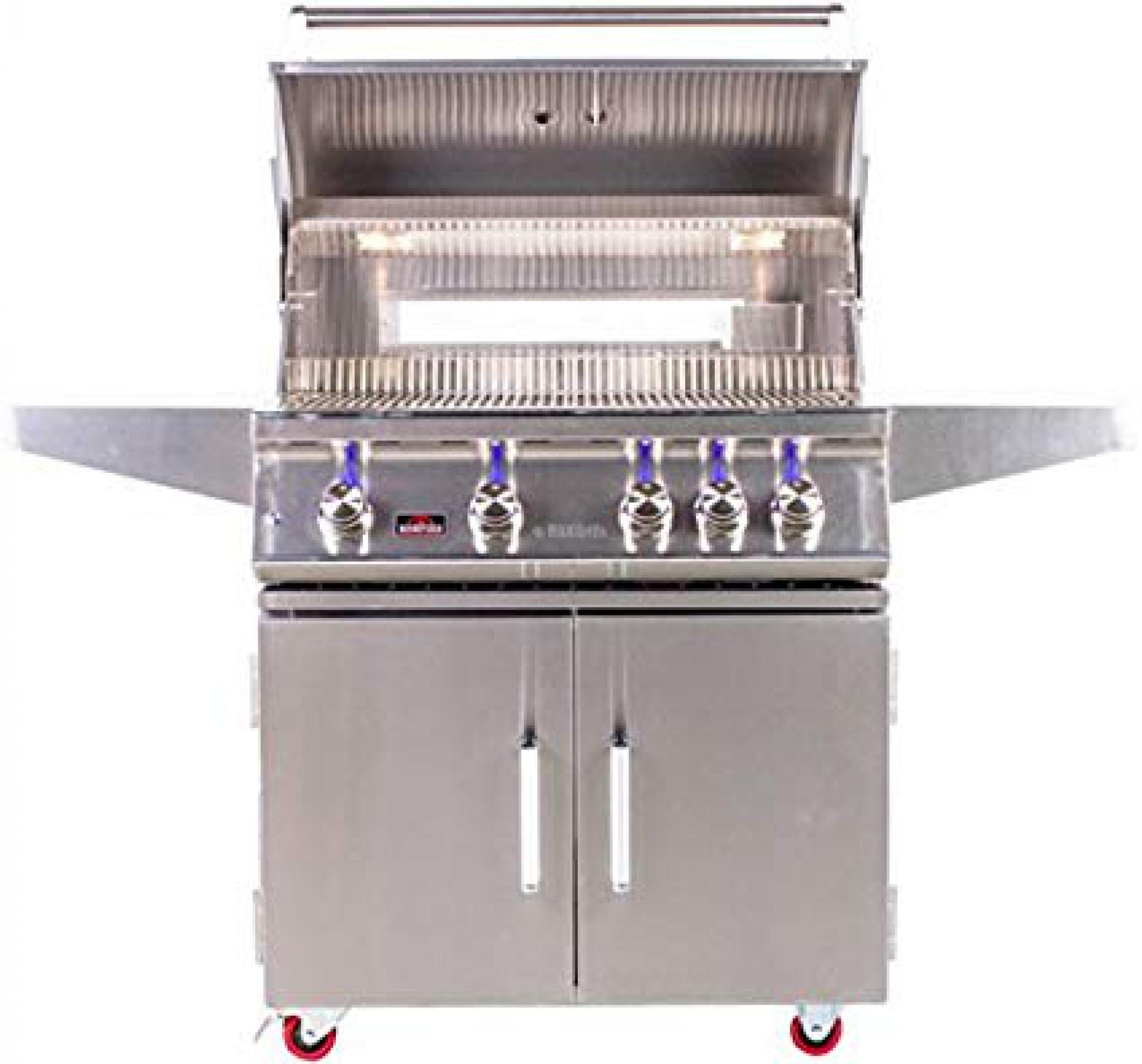 Bonfire 34" Premium Propane Grill on a Cart, Stainless Steel