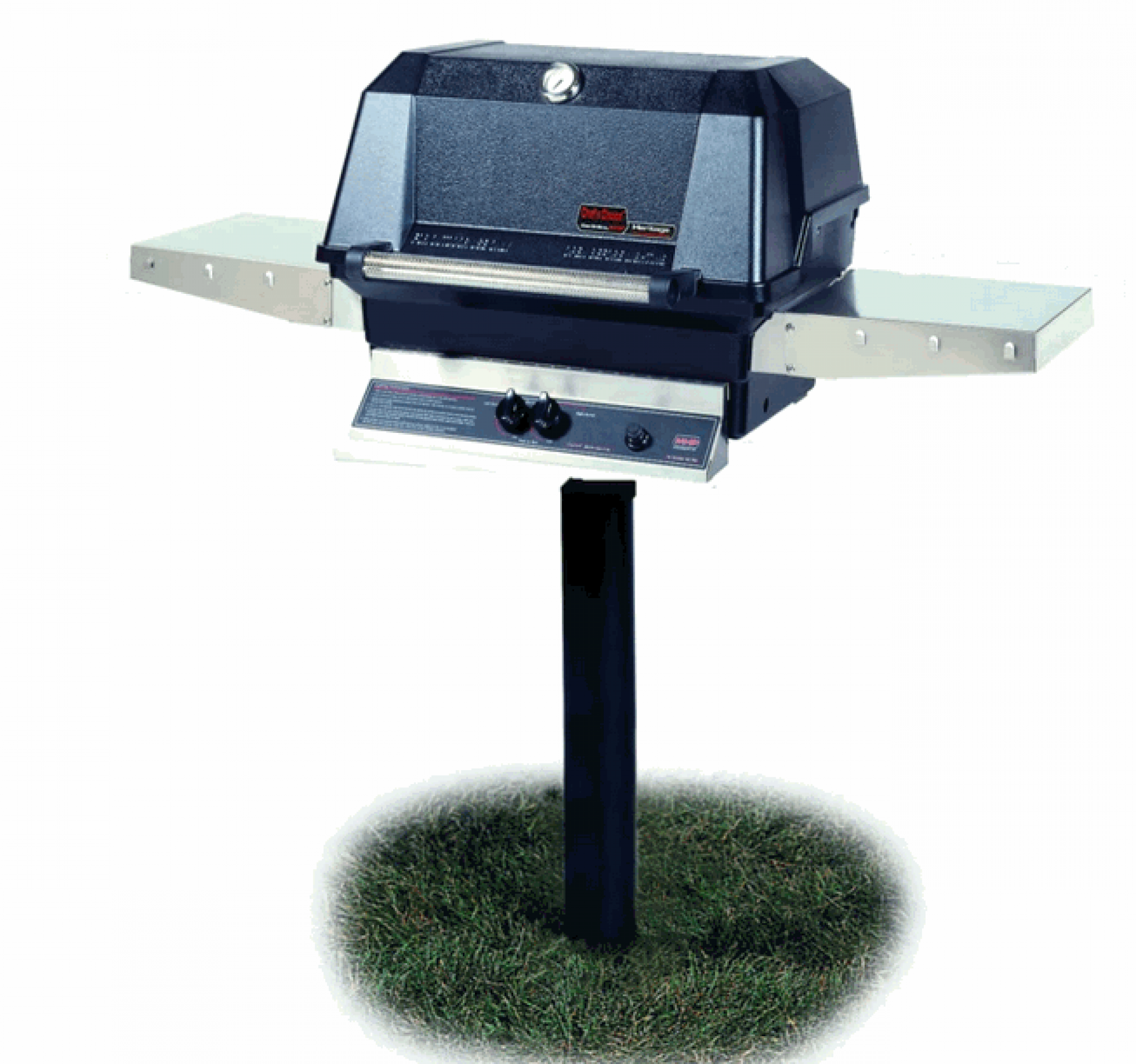 MHP WNK4DD Natural Gas Grill on a Post