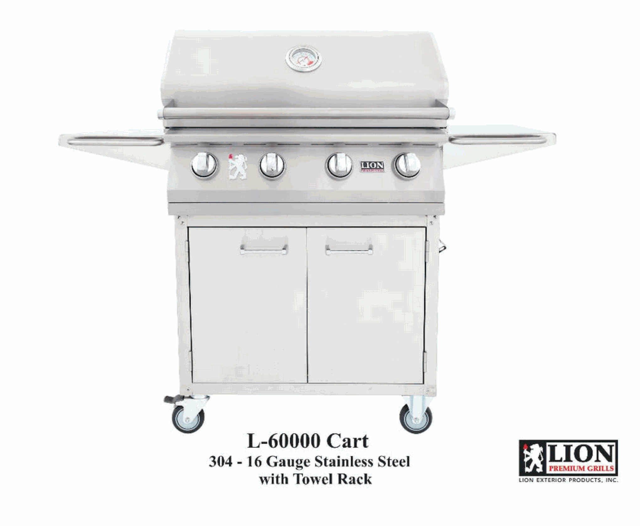 får terrorisme kvarter Lion 32" L75000 Gas Grill on a Cart, Stainless Steel Universal Propane  Grill & Light, Inc [name_category]