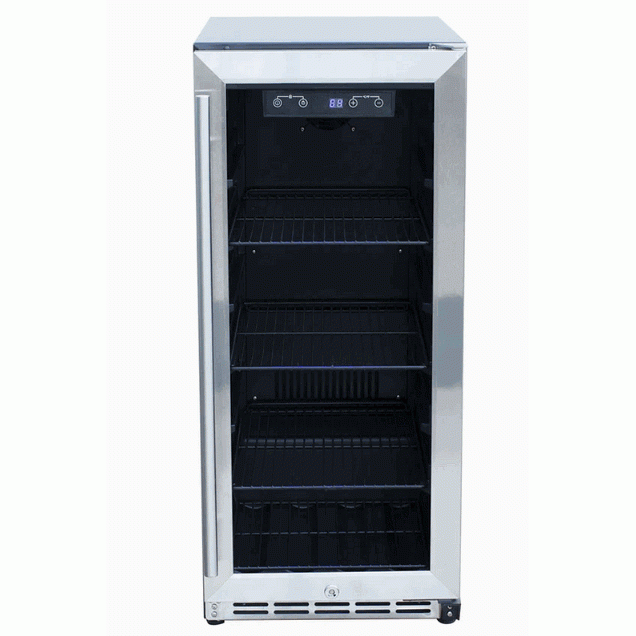 Narrow stainless steel refrigerator outlet